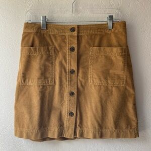 Gap Button Front Corduroy Skirt - S - Brown